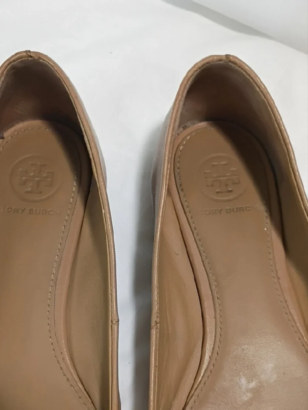 Tory Burch Tan Logo Ballet Flats Size 6